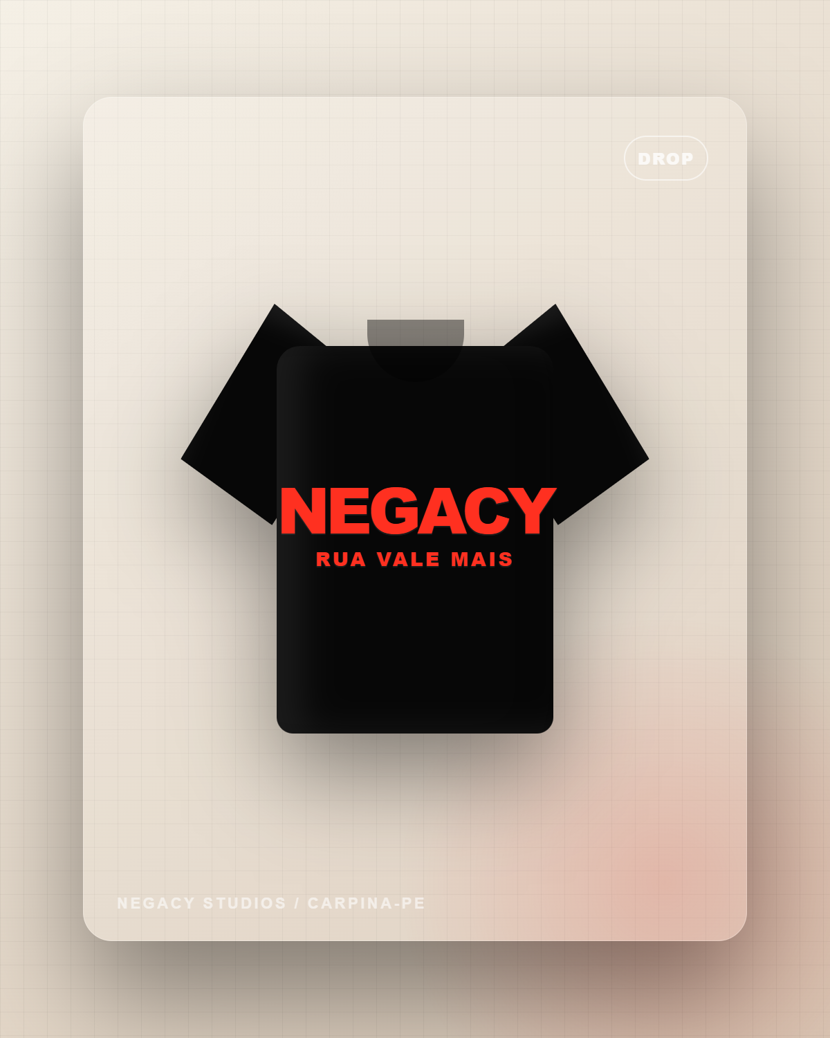 Camiseta preta NEGACY para o Drop 00