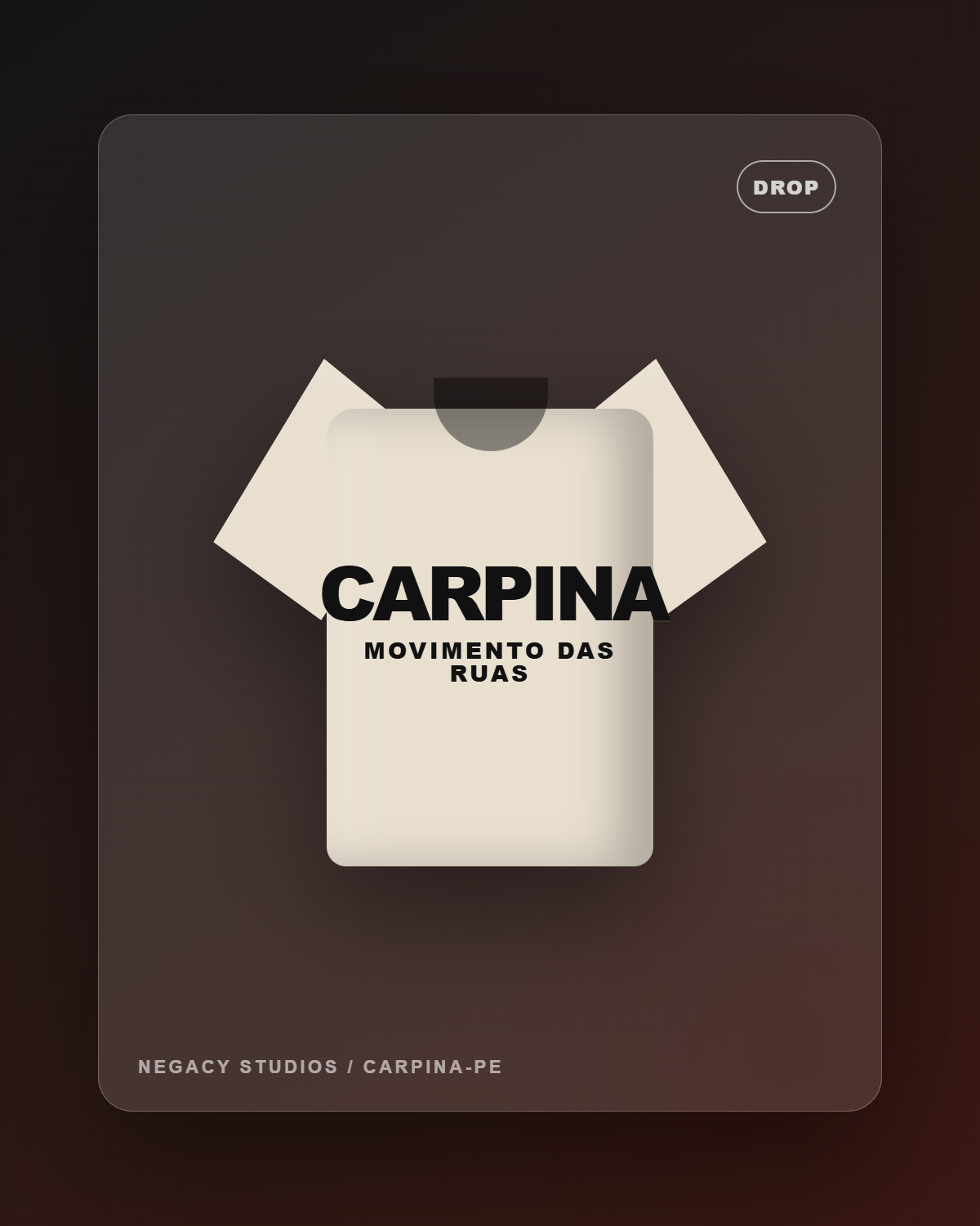 Camiseta areia NEGACY para o Drop 00